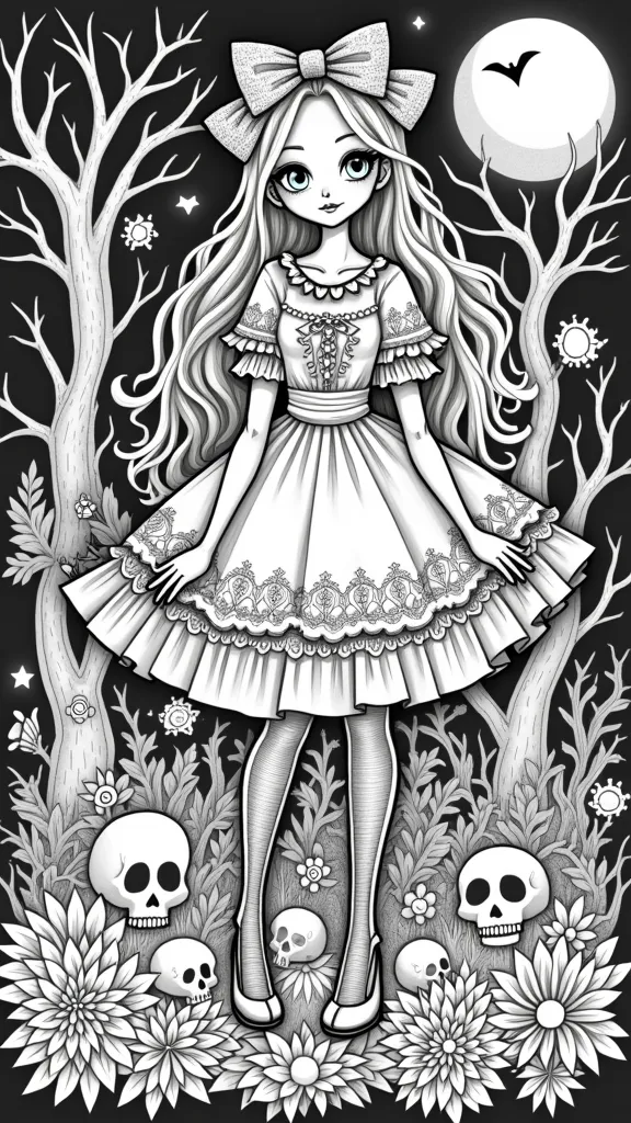 gothic girl coloring pages